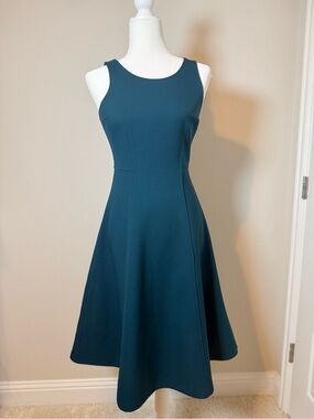 Small Sleeveless Teal Fit-and-Flare Dress
